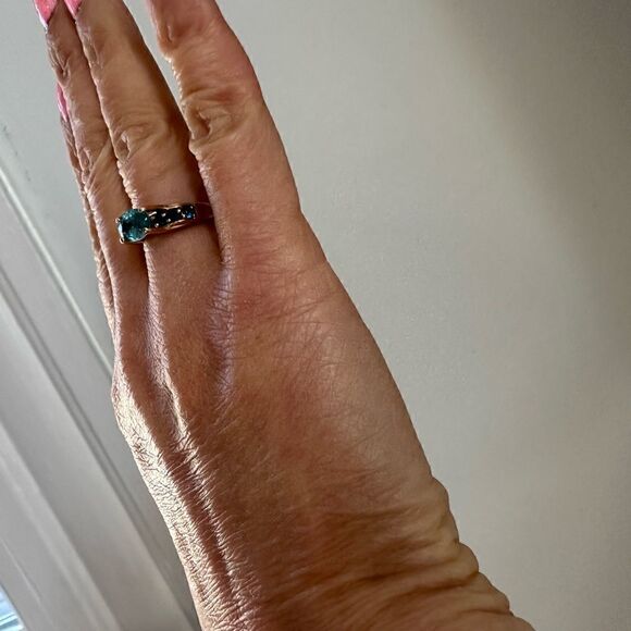 14K Yellow Gold 0.47 Carat Apatite & 1.74 Carat Oval Zircon ring - Picture 7 of 9